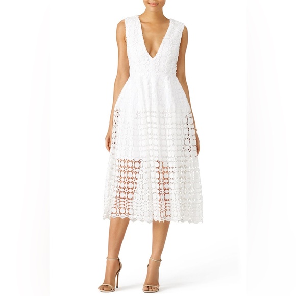 NICHOLAS Dresses & Skirts - Nicholas White Tiered Lace Dress Size 2 US $695